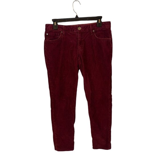 Eddie Bauer Womens Burgundy Corduroy Pants Size P6 Slim Fit - Picture 7 of 10
